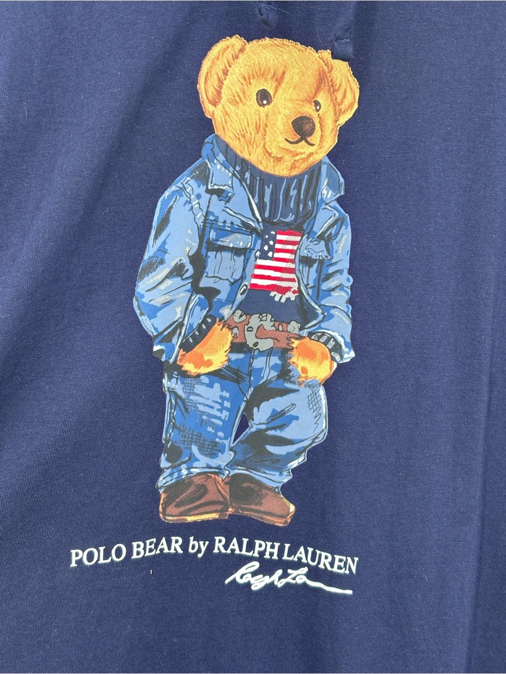 Polo Bear by Ralph Lauren M2 Jersey Hoodie Men's Sz 3XLB Navy America hoody L/S - Picture 2 of 7